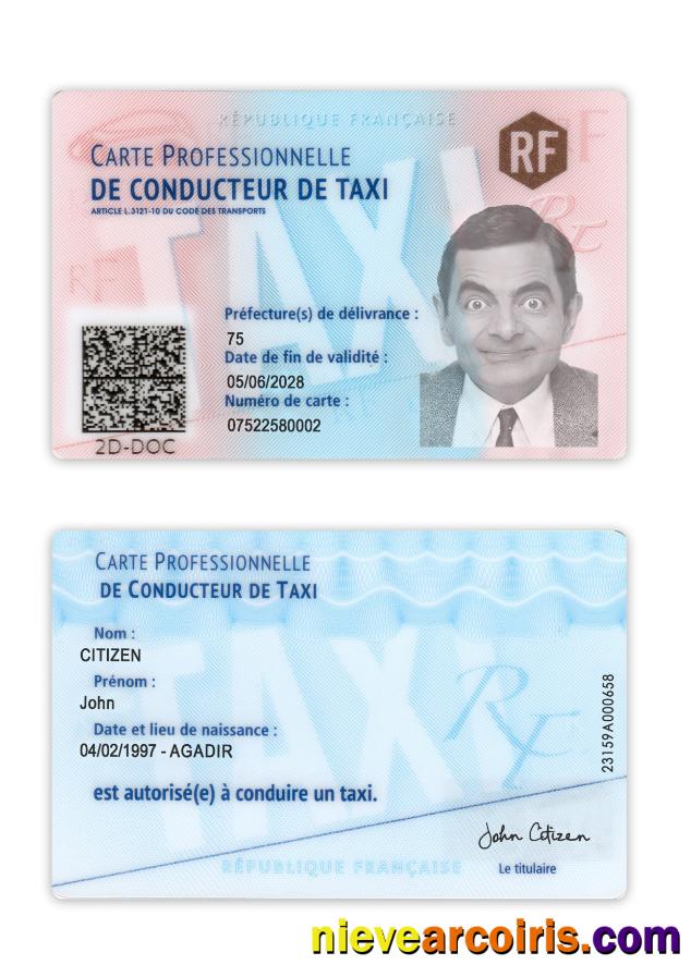 France taxi driver ID card